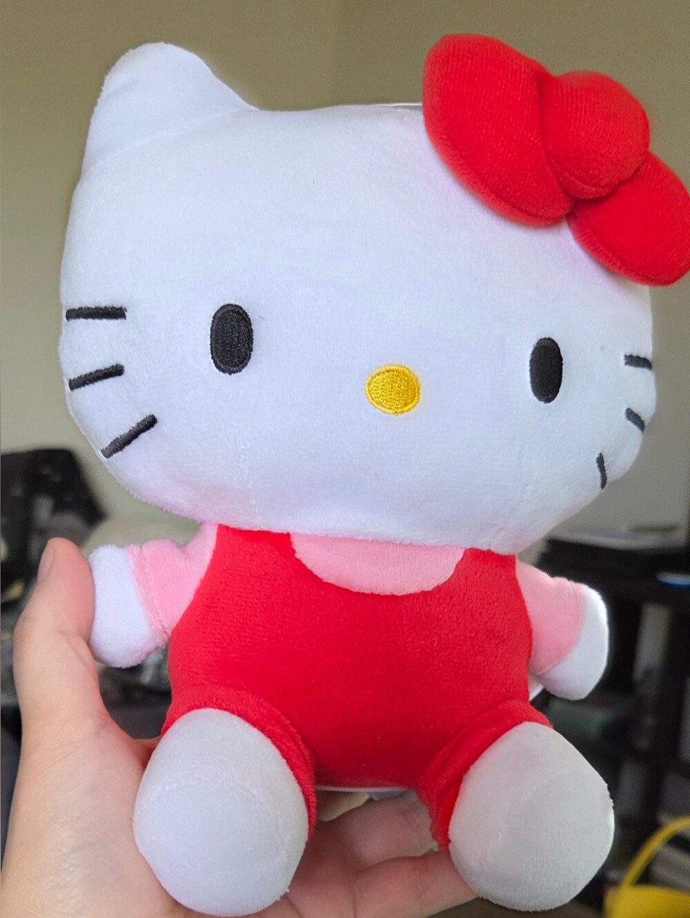 Sanrio Hello Kitty Plush Stuffed Animal with Pink Bow & Red Outfit COIN Bank